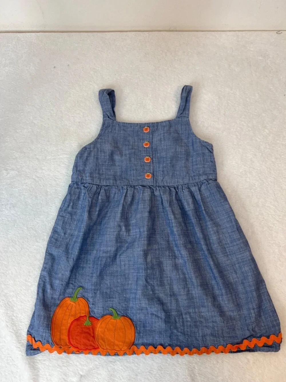 Gymboree chambray autumn adventures pumpkin patch dress fall girls 6 Fall Gourds